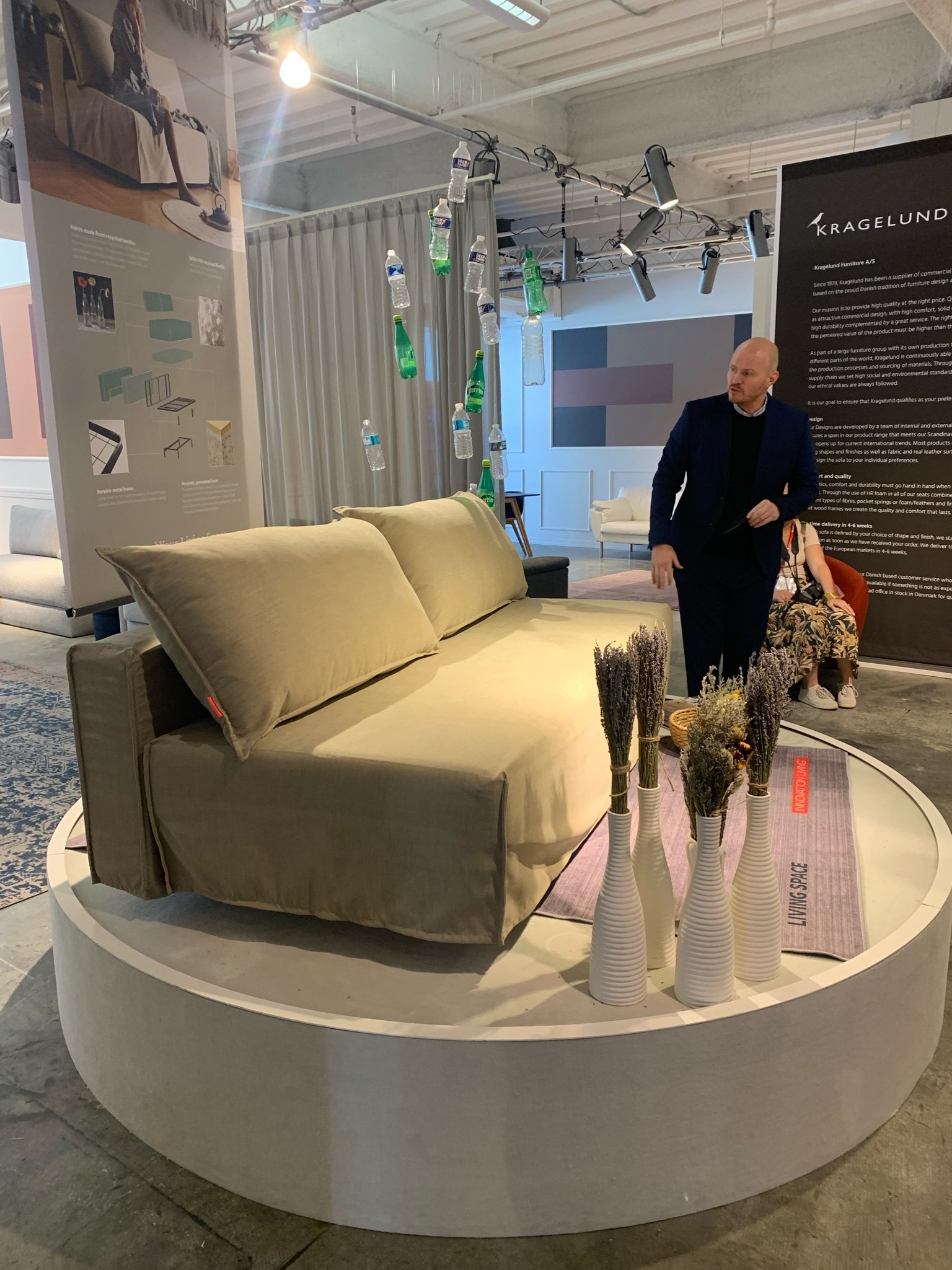 Innovation Living reuses waste plastic to weave into their fabrics and go the extra mile to adjust their actual process of creating washable, durable items for the home.