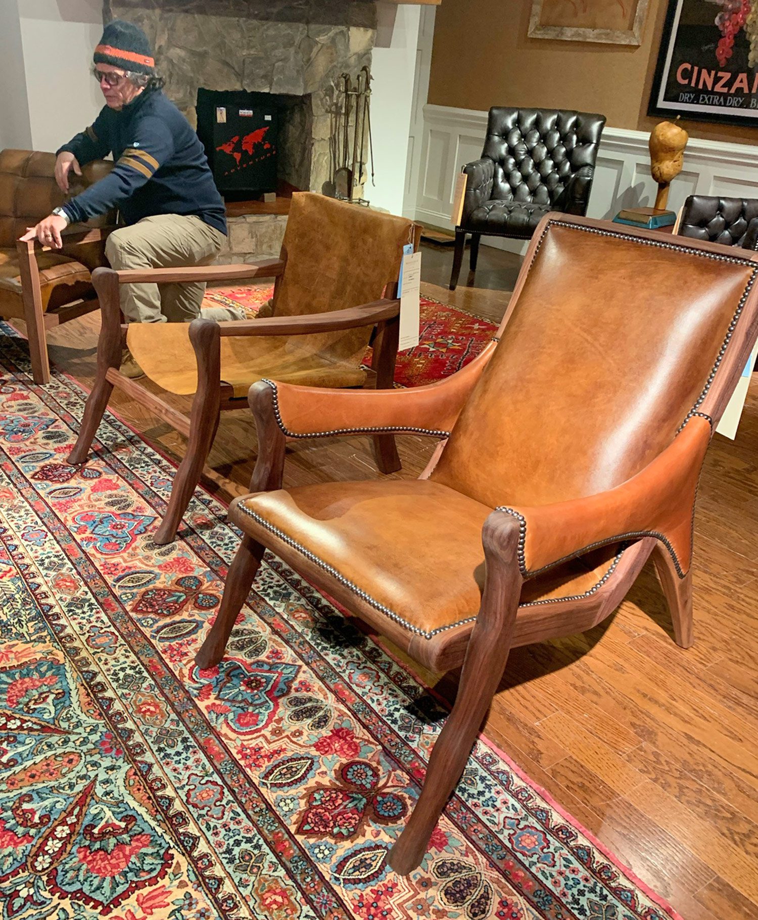 Sherril-Furniture-upholstered-wood-arm-chair